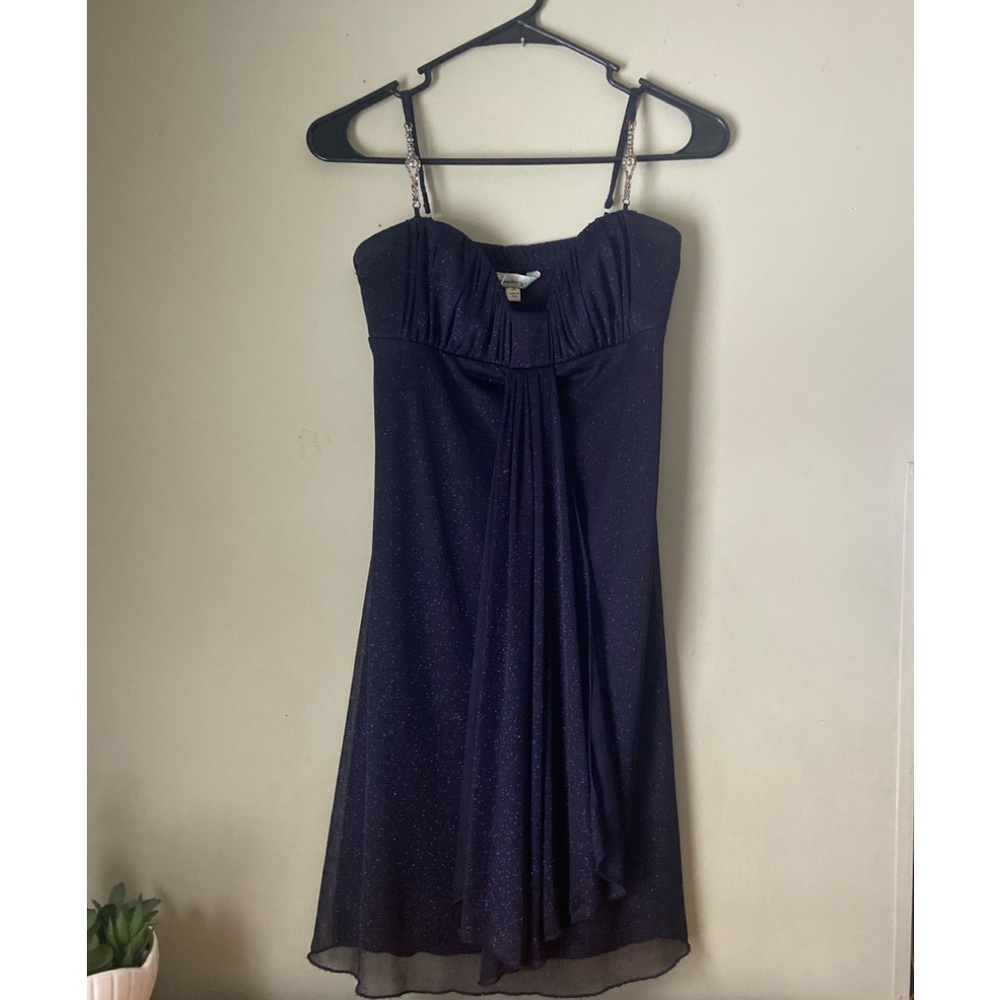 Dark blue sparkly homecoming dress